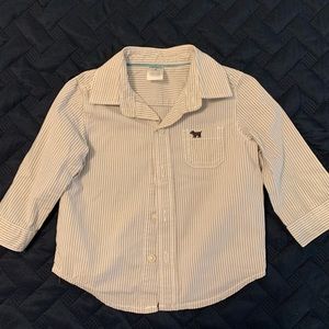 Carters grey and white striped button down